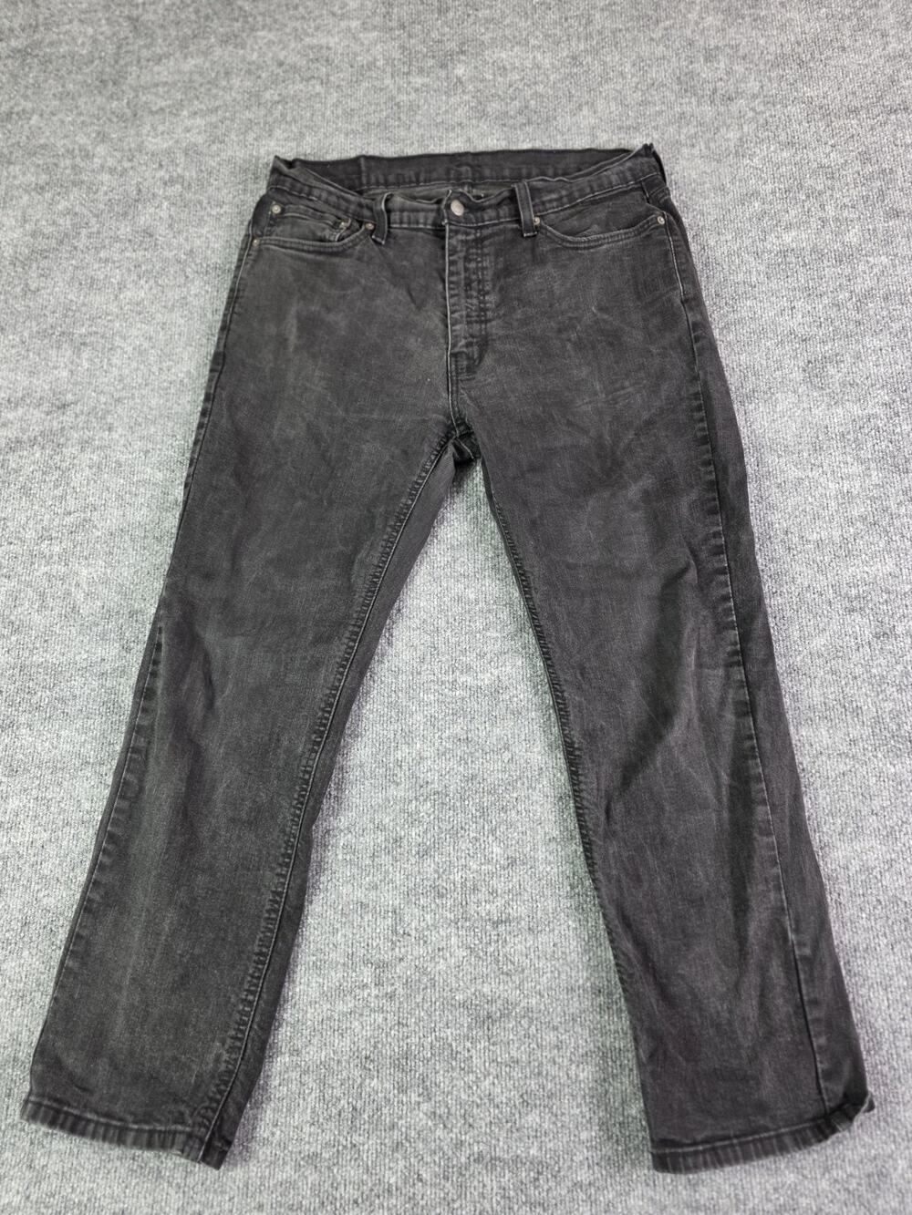Levi's 541 Jeans Mens 36x30 Black Cotton Denim Straight Leg Dark Wash Workwear
